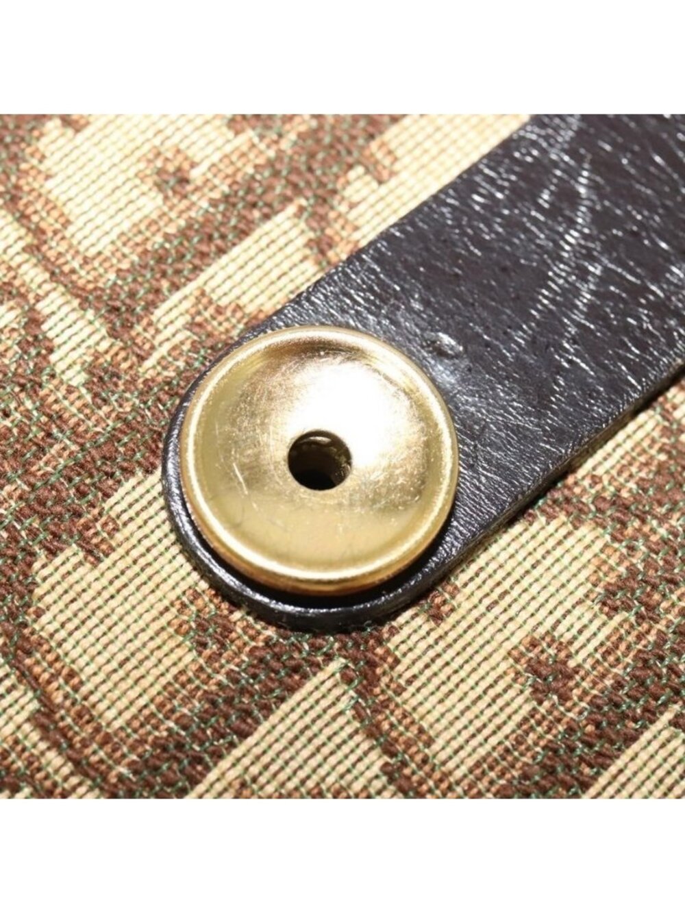 Authentic Christian Dior Trotter Canvas Shoulder Bag Brown Gold - Picture 5 of 16